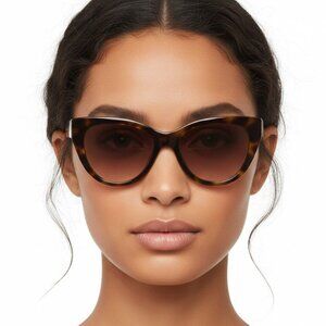 Gucci Womens Cat Eye Havana Gold Red Fashion Designer Eyewear